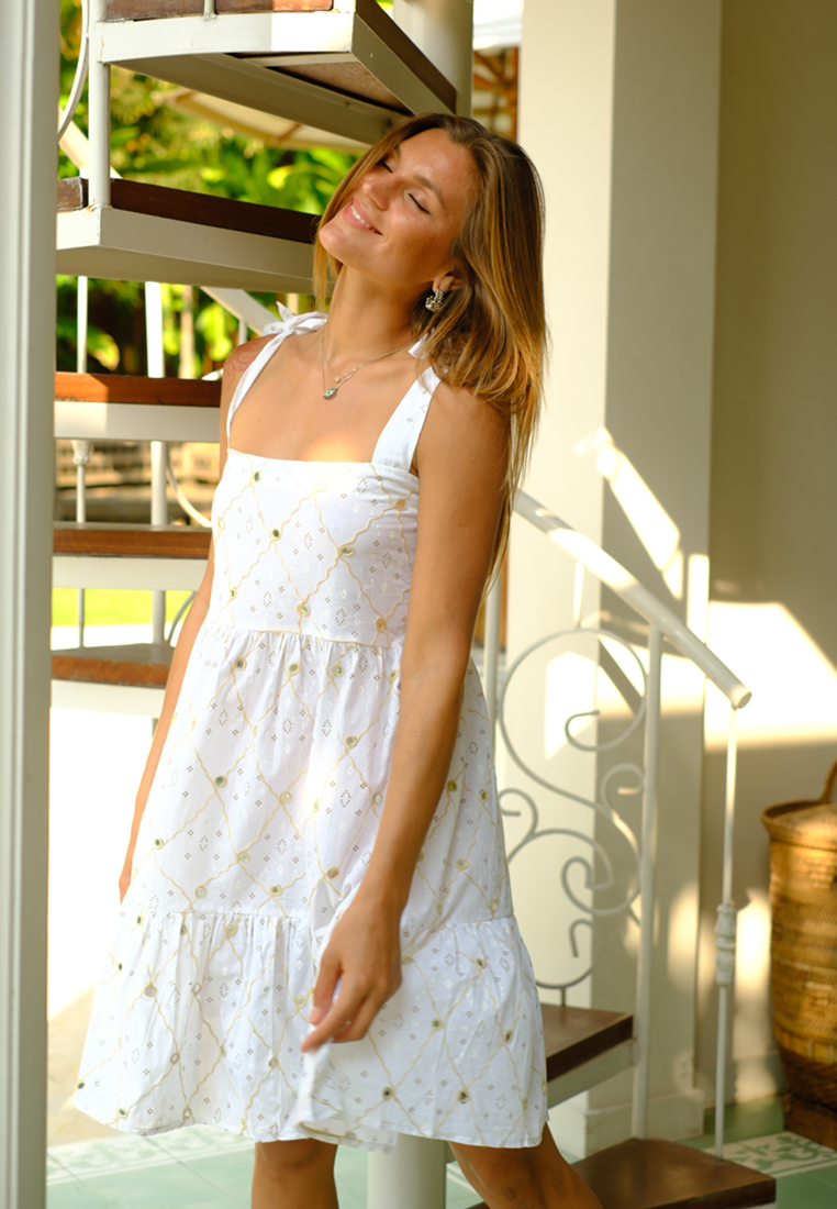 Blissful Reflections Slip Dress | White Summer Boho Dress
