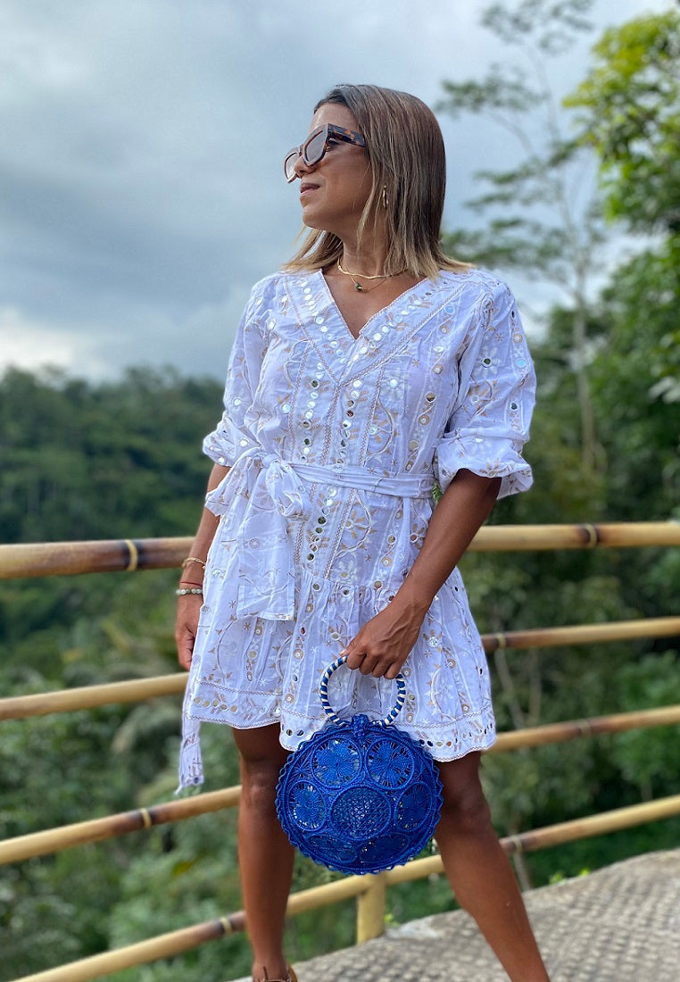 Bohemian Long Sleeve Embroidered Dress