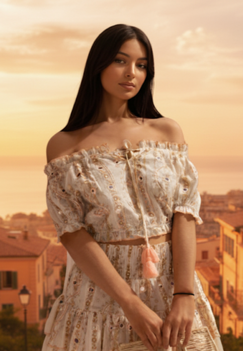 Boho Bliss Crop Top I Resortwear