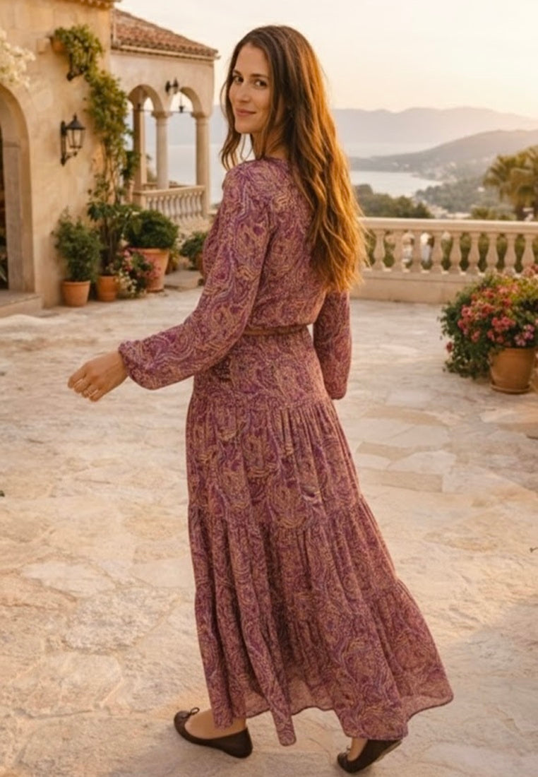 Crop Top I Silk Tiered Co-ord Set I Beachwear SG