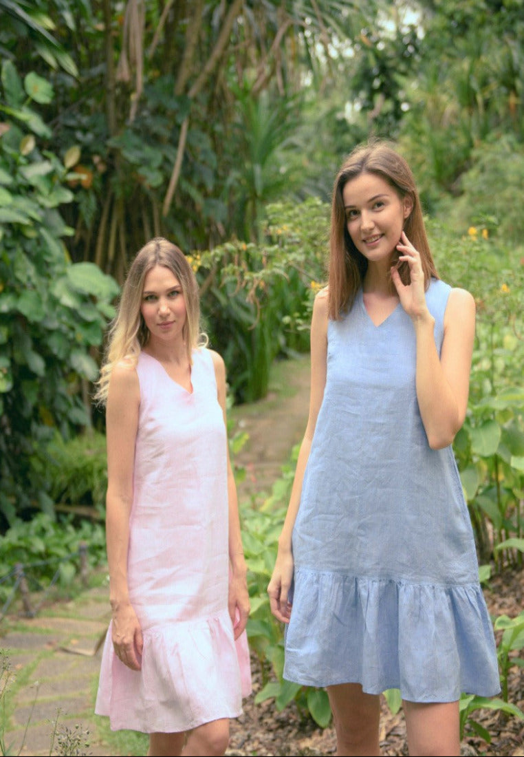 Alma Rose Pink Linen Dress | Beachwear Singapore coralsecret Alma Rose Pink Linen Dress | Beachwear Singapore coralsecret