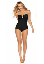 Load image into Gallery viewer, Golden V Black Tankini

