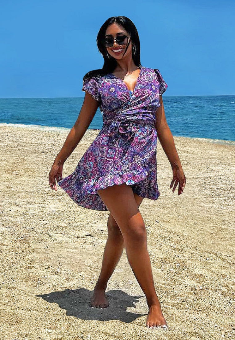 Boho Silk Wrap Dress