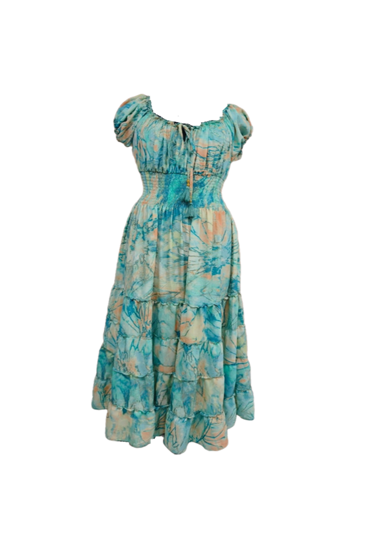 Oasis Silk Maxi Dress | Off Shoulder Sundress