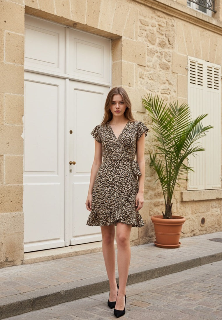 Leopard Midi Wrap Dress | Mini Dress Singapore