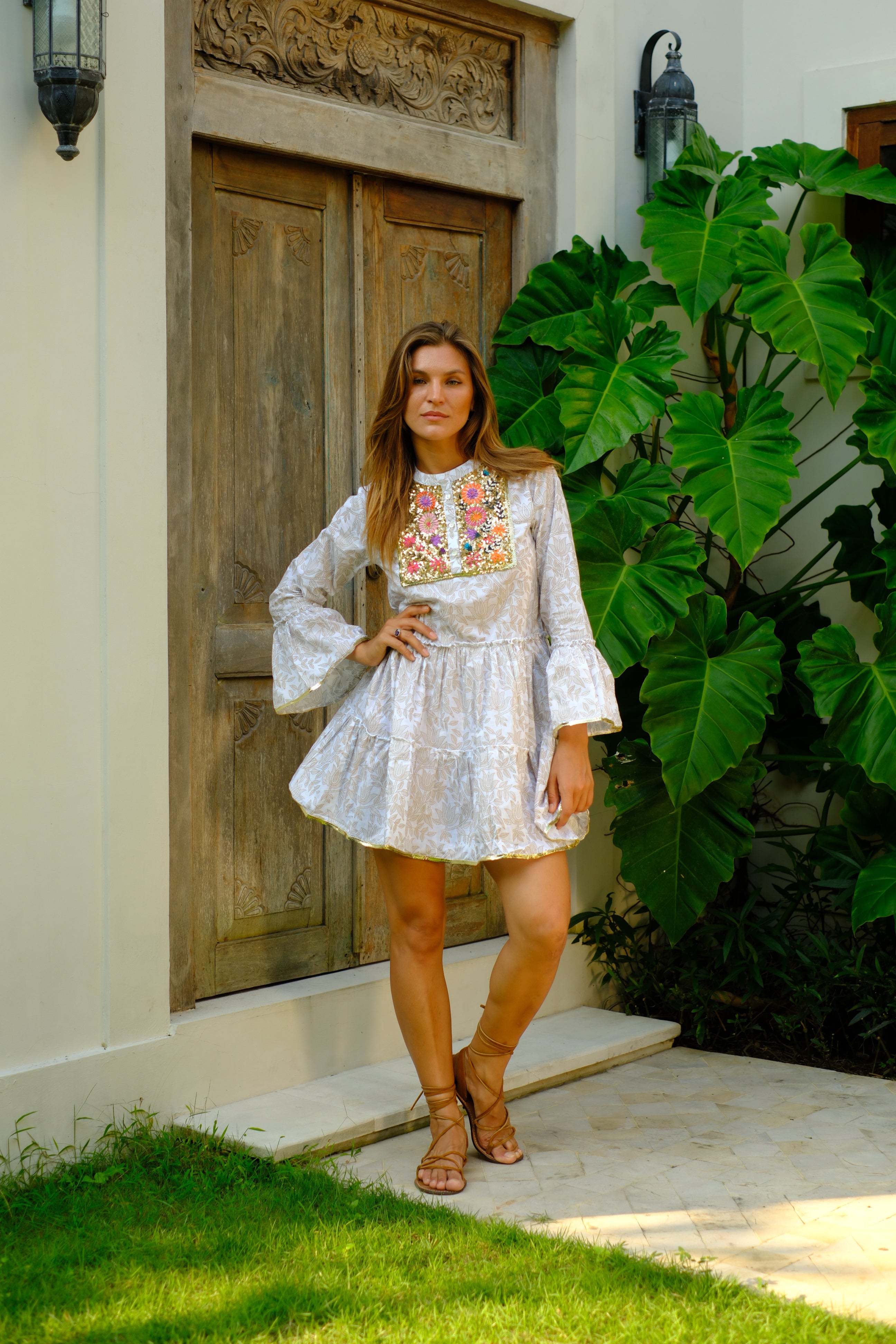 Mystic Tunic Dress | Embroidery Boho Dress | Beachwear Singapore