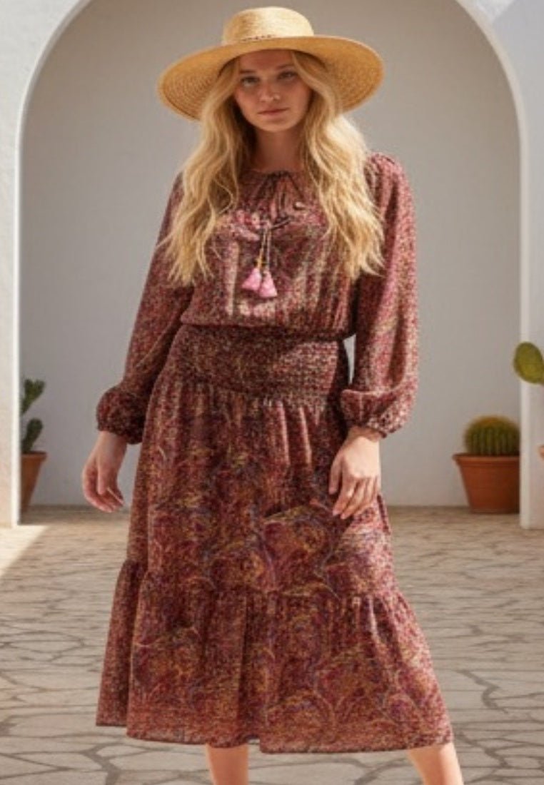 Crop Top I Silk Tiered Co-ord Set I Beachwear SG