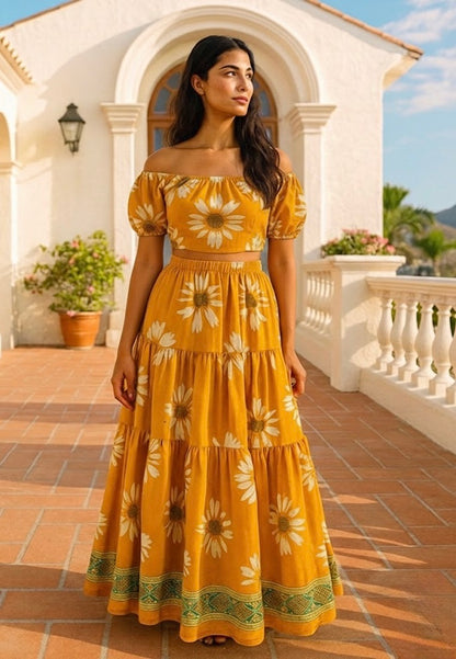 Sunflower Crop Top  | Beachwear Singapore