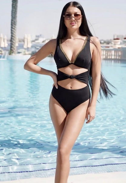 Cut-Out Swimsuit  | Black Halter Swimsuit | Swimwear Singapore