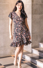 Load image into Gallery viewer, Floral Fusion Wrap Dress
