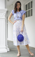 Load image into Gallery viewer, Bohemian Organic Cotton Midi Skirt an Midi Ruched Skirt | Beachwear Singapore
