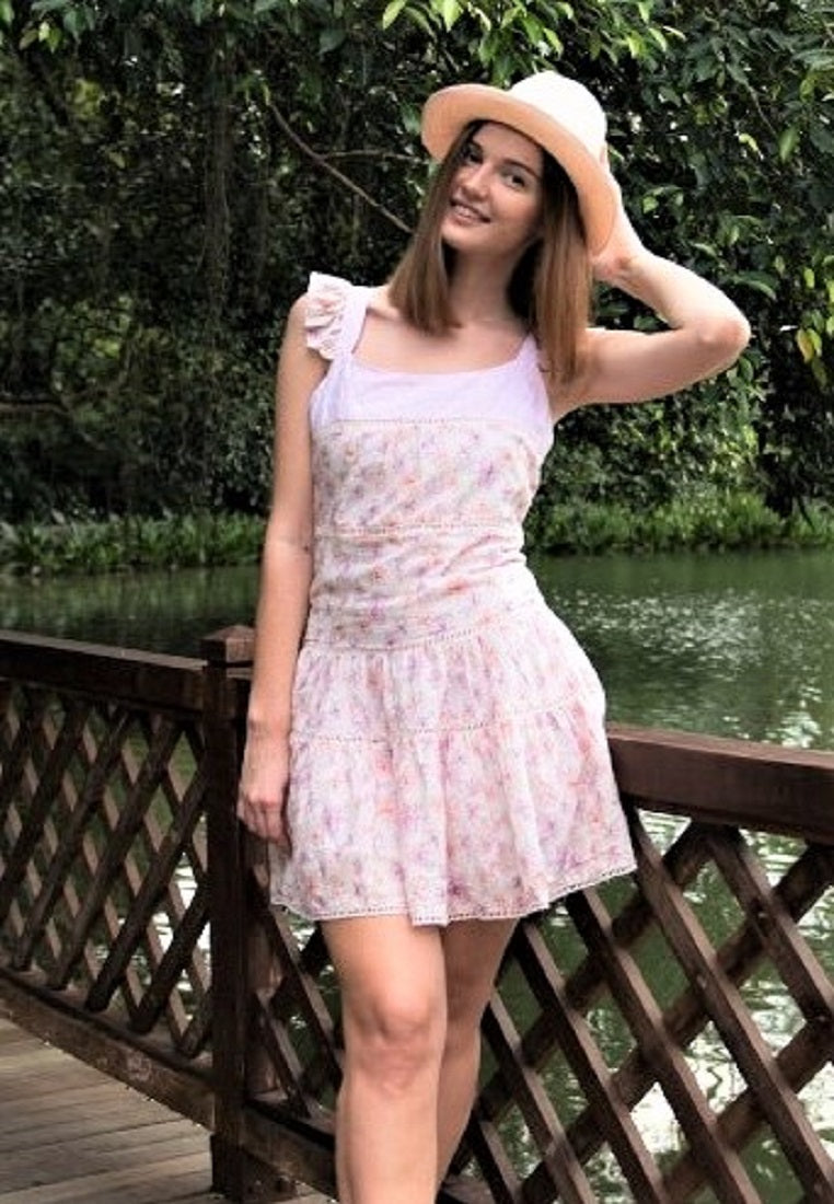 Floral Organic Cotton Bohemian Dress | Beachwear Singapore