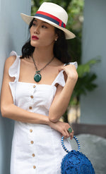 Load image into Gallery viewer, White Linen Midi Dress | Linen Button Up Dress | Beachwear Singapore
