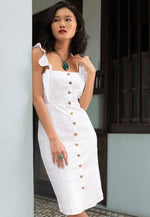 Load image into Gallery viewer, White Linen Button Up Dress

