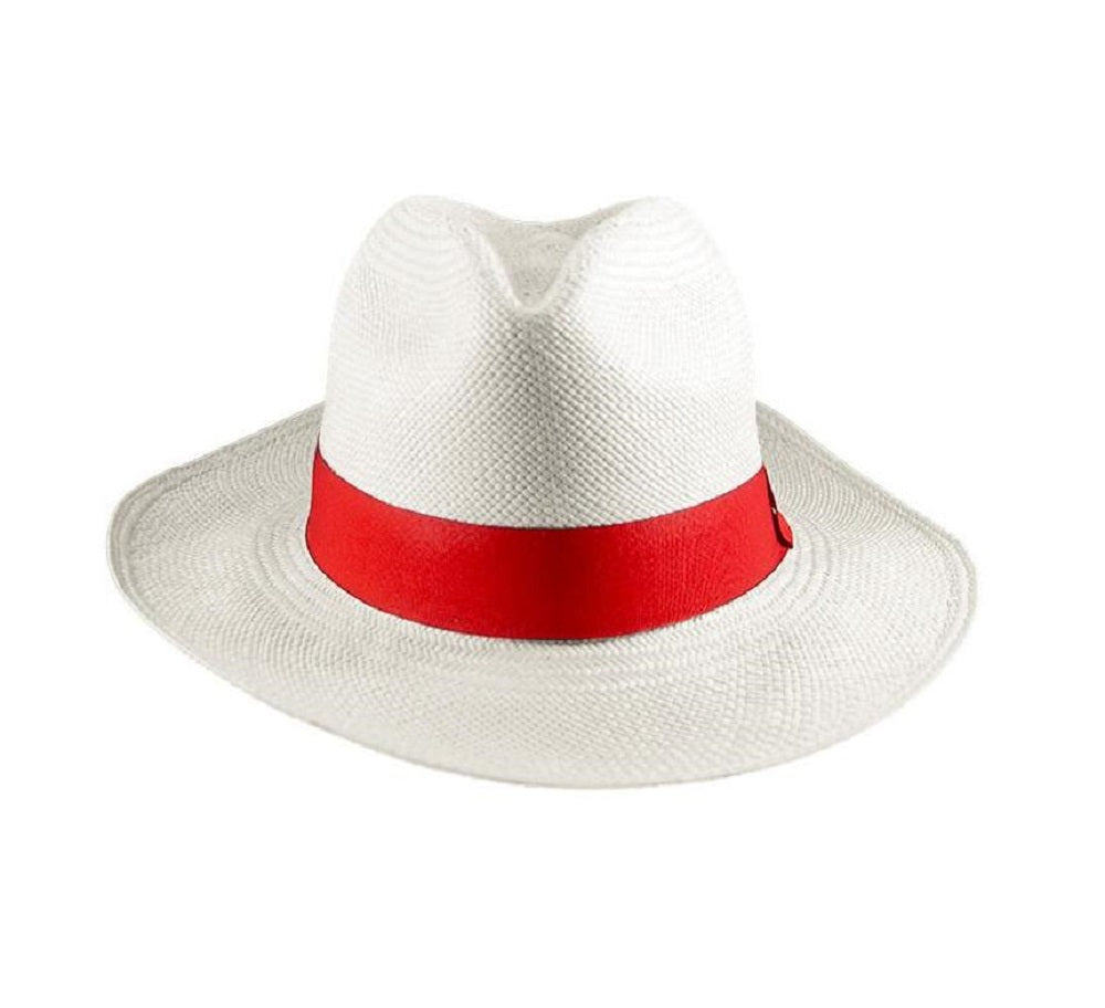 White with Red Ribbon Panama Hat